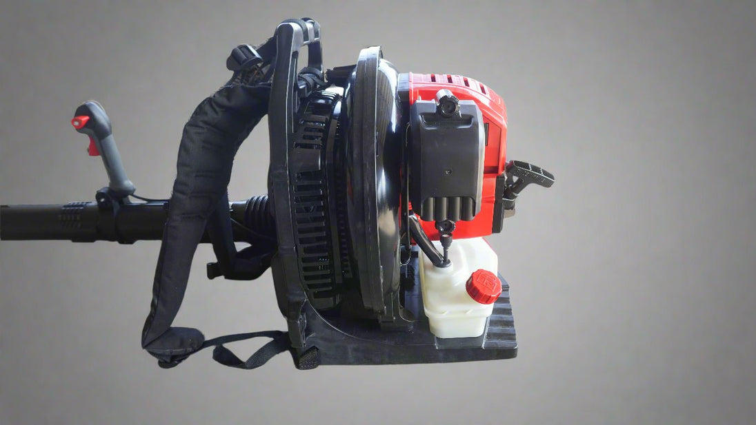 Shindaiwa EB610RT 59.7 cc Professional Backpack Blower With Tube Throttle, Side View. 