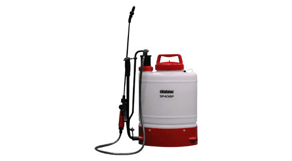 Shindaiwa SP401BP Backpack Sprayer 4 Gallons 90PSI, Front View. 