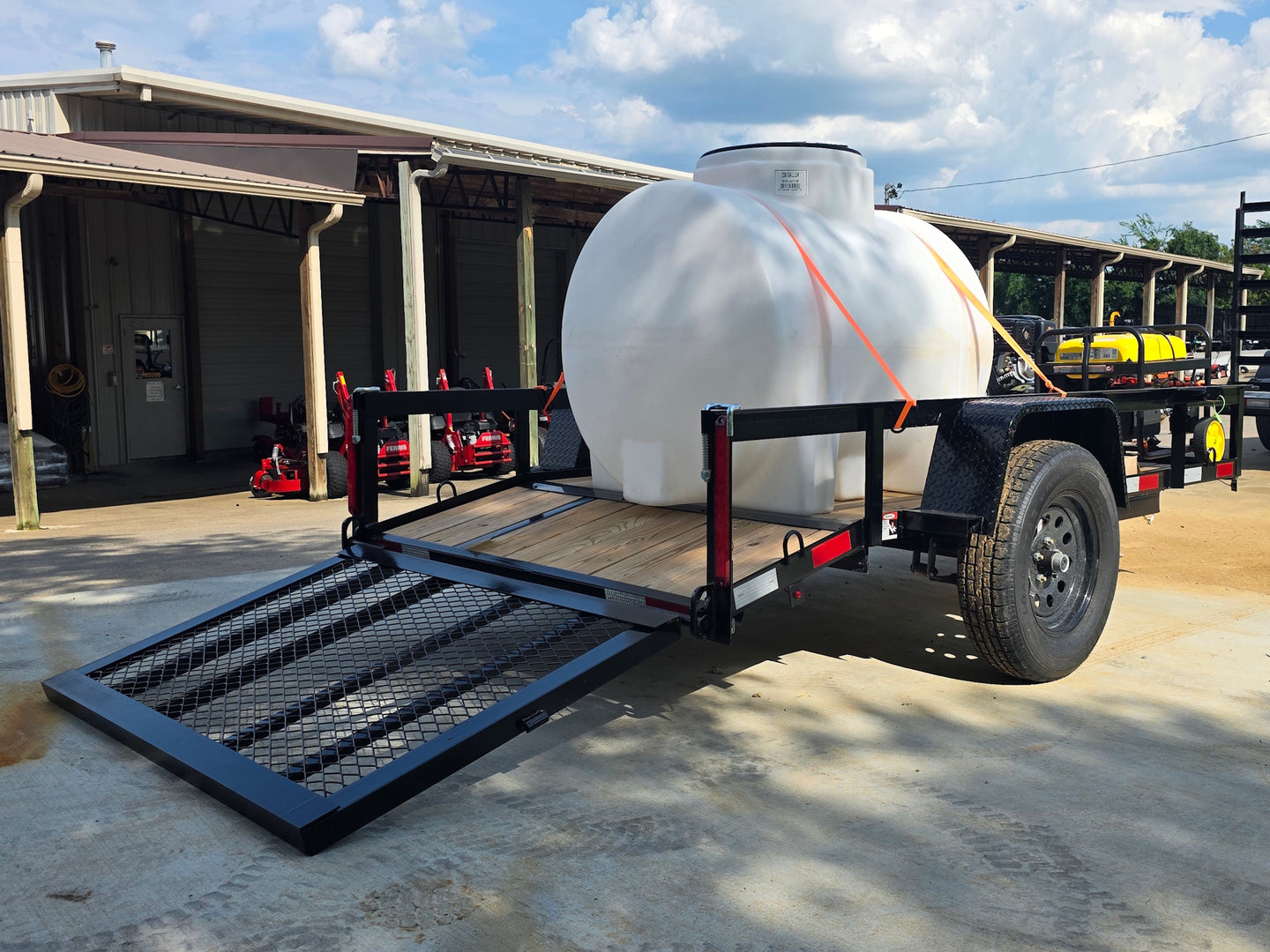 Simpson Pressure Washer 4200 PSI 11.7hp Honda Utility Trailer Package Deal Open back right angle picture 