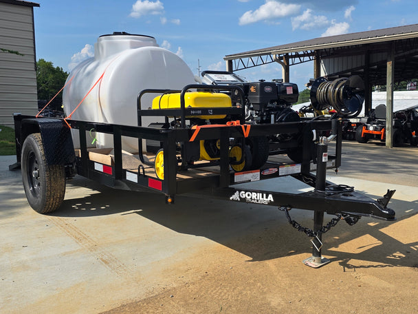 Simpson Pressure Washer 4200 PSI 11.7hp Honda Utility Trailer Package Deal Open front left angle picture 