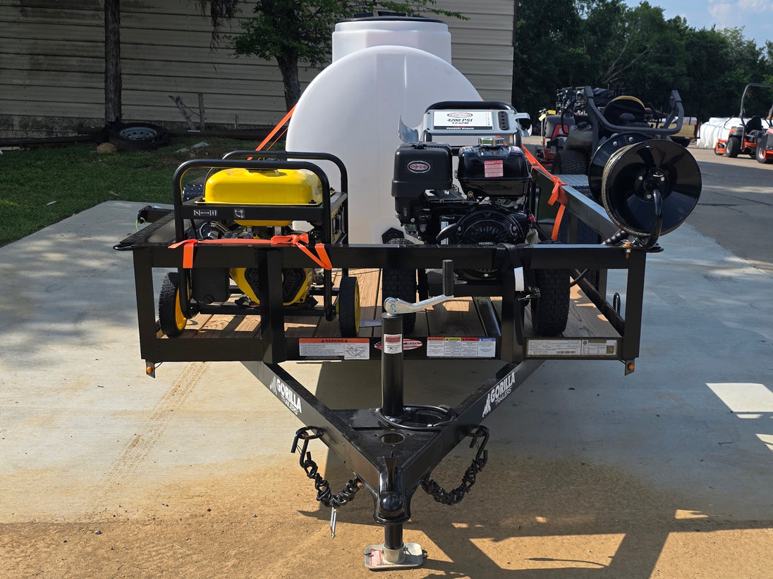 Simpson Pressure Washer 4200 PSI 11.7hp Honda Utility Trailer Package Deal Open front side picture 