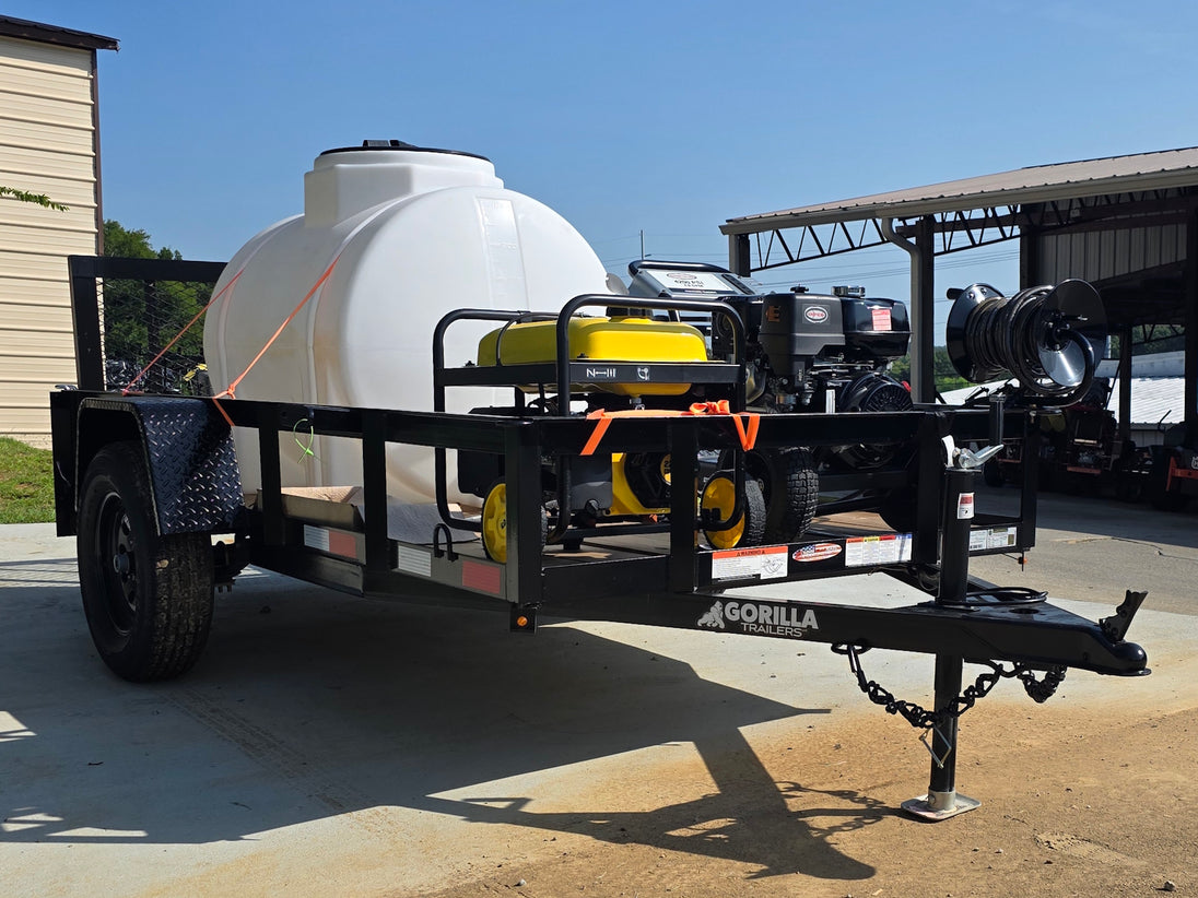 Simpson Pressure Washer 4200 PSI 11.7hp Honda Utility Trailer Package Deal Front left angle picture 