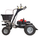 Spyker S100-12020 120lb PRO Ride-On Spreader, Stainless Frame w/Screen & Cover, Side View. 