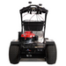 Spyker S100-12020 120lb PRO Ride-On Spreader, Stainless Frame w/Screen & Cover,Back View.