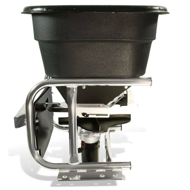 Spyker S80-12010 Spreader Commercial Electric - 120 lb Capacity, Side View. 