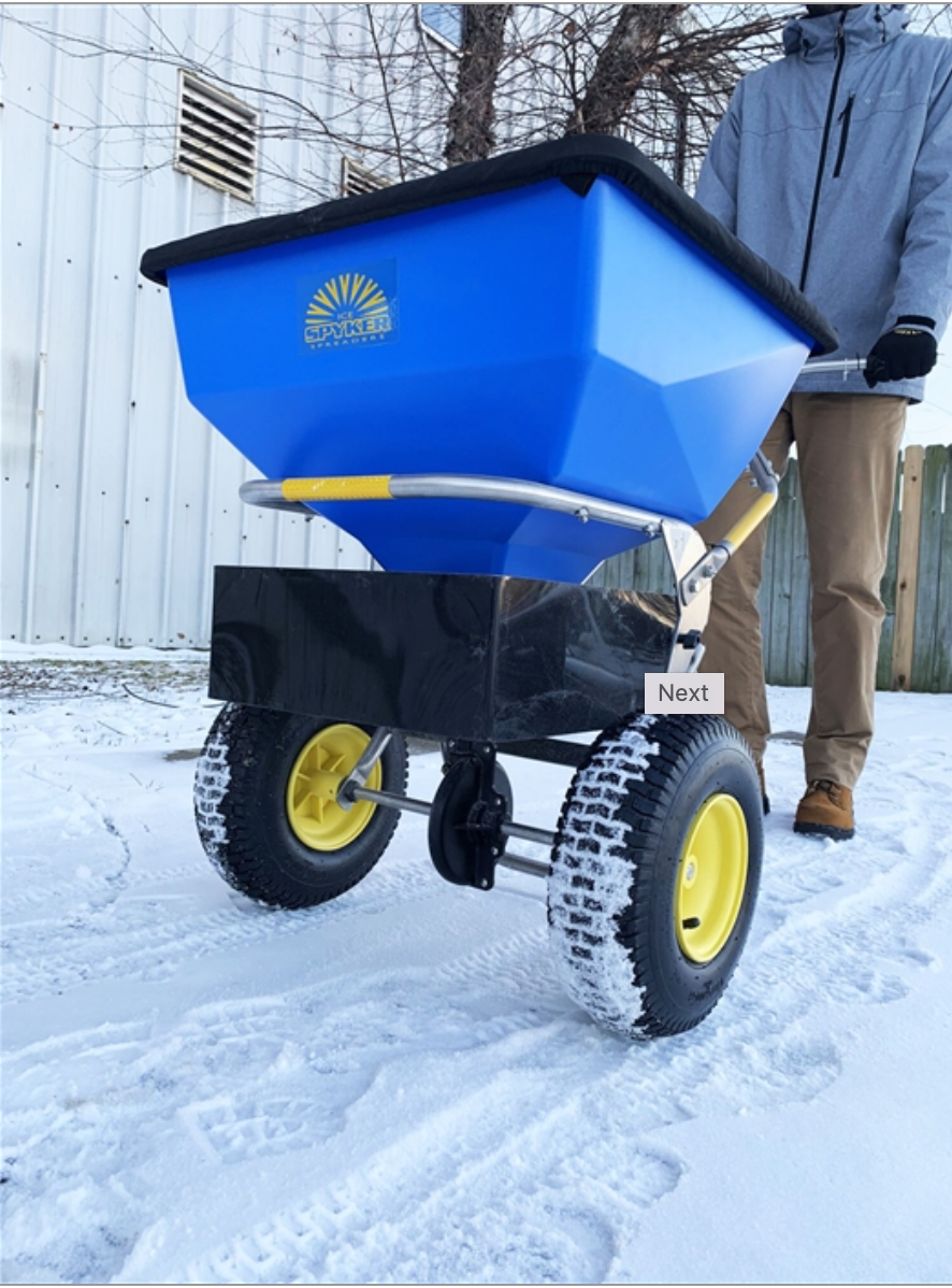 Spyker SPY100-1S ERGO ICE MELT WINTER SPREADER,Front View.