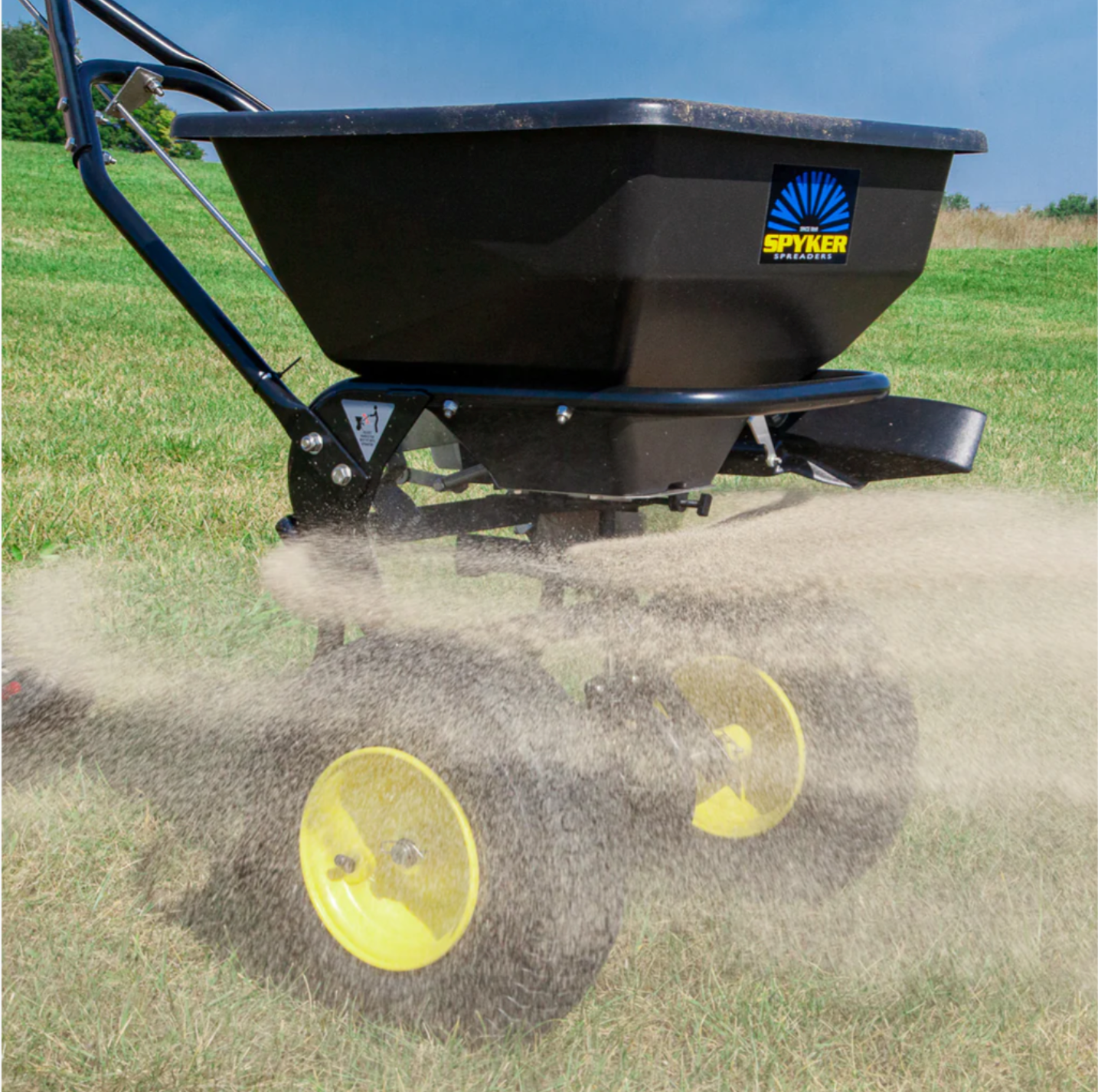 Spyker SPY50L-1P High Wheel Broadcst Spreader,Side View.