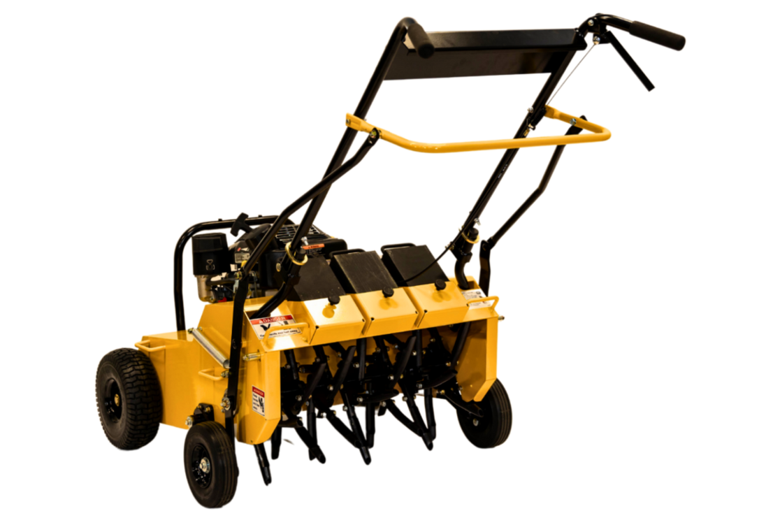 Stinger EZA25 25" Compact Hydrostatic Aerator Kohler back left angled view picture 