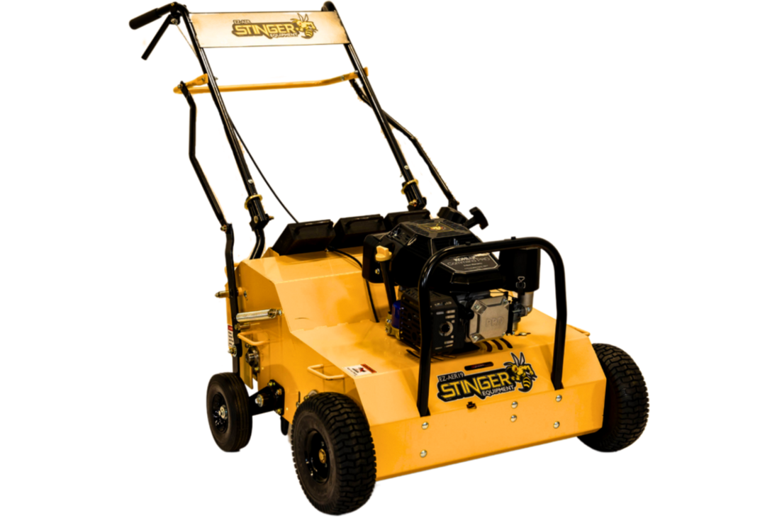 Stinger EZA25 25" Compact Hydrostatic Aerator Kohler front left angled view picture 