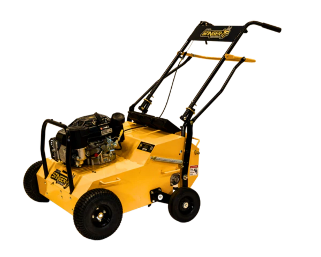 Stinger EZA25 25" Compact Hydrostatic Aerator Kohler front right angled view picture 