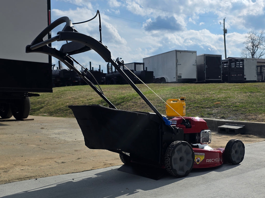 Toro 21465 22" Recycler SmartStow 150cc Self-Propelled Gas Push Mower back right angled view picture 