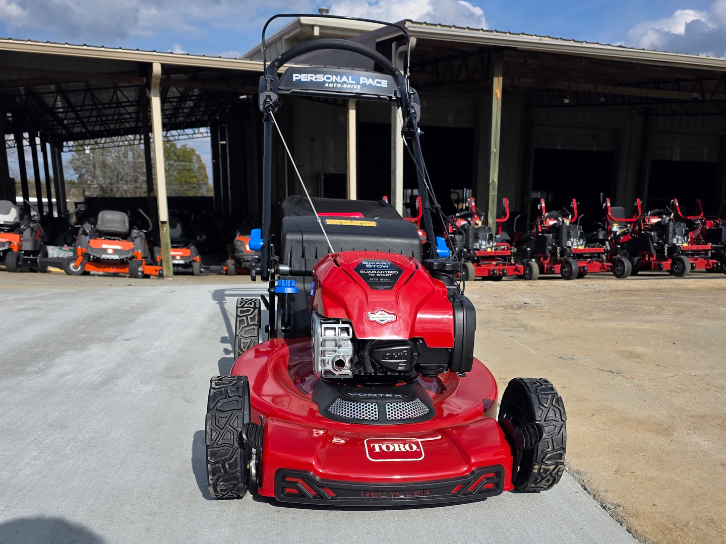 Toro 21465 22" Recycler SmartStow 150cc Self-Propelled Gas Push Mower front view picture 