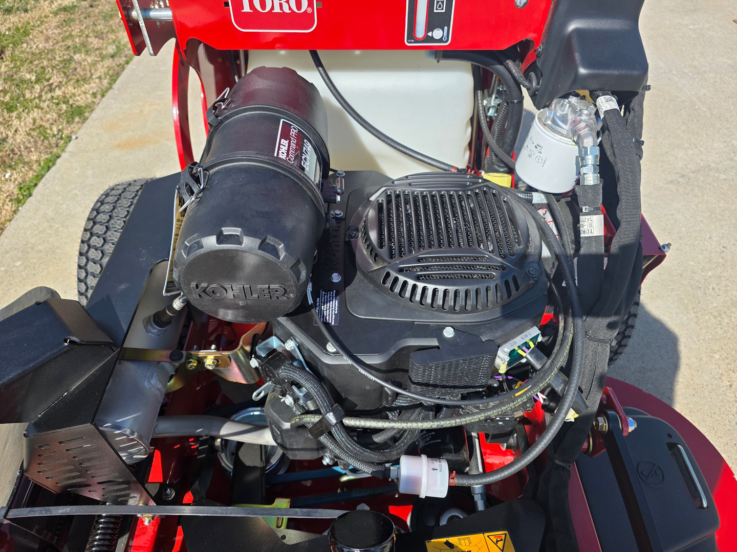Toro 72530 52" GrandStand MultiForce Stand-On Mower 26.5HP KOH EFI engine view picture 