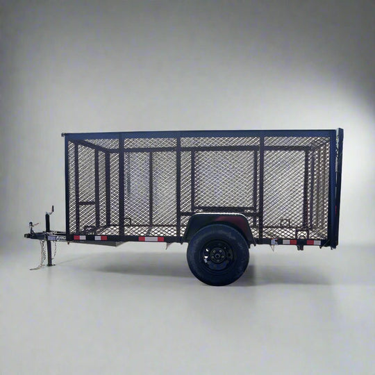 5x10 Straight Deck Utility Trailer 4ft Mesh Sides 3500lb Axle - SLE Equipment - 1