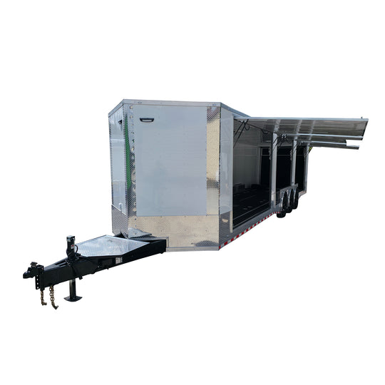 8.5' X 36' White Custom Enclosed Car Hauler (3) 7,000lb Spread Axles - SLE Equipment - 1