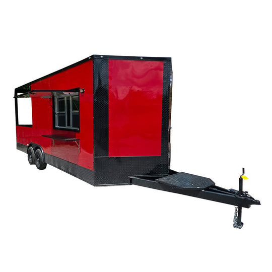 8.5' X 22' Red Elite BBQ Concession Trailer Food Event Catering - SLE Equipment - 1
