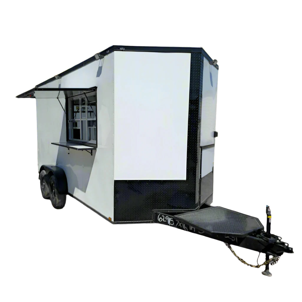 7' X 16' White Concession Trailer Food Event Catering