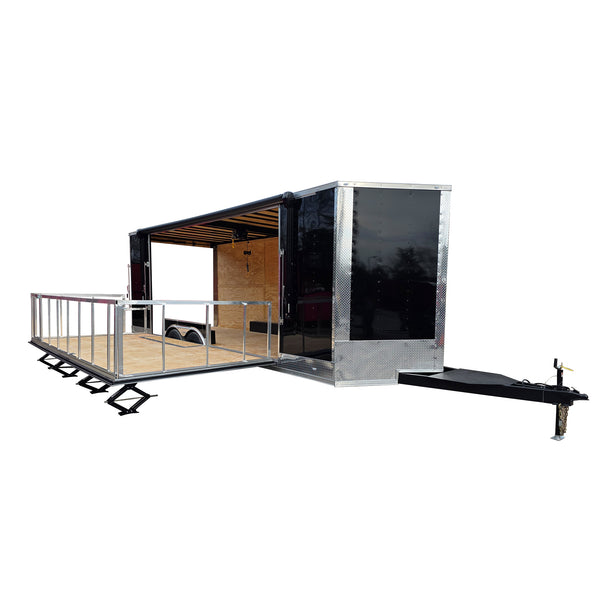 8.5' x 24' Custom Black Stage Event Trailer w/ 16' Stage - SLE Equipment - 1