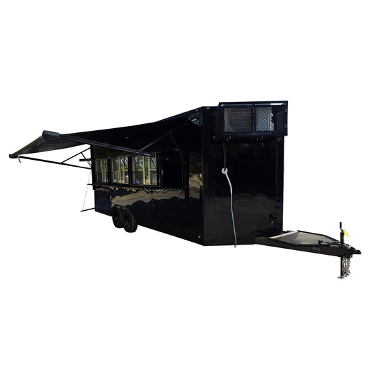 8.5' X 22' Black With Blackout Trim Concession Trailer Event Catering - SLE Equipment - 1