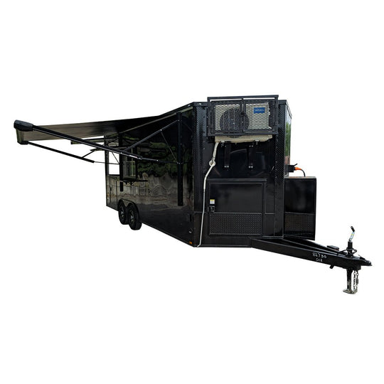 8.5' X 20' Black W/BO Concession Trailer Beverage Vending - SLE Equipment - 1