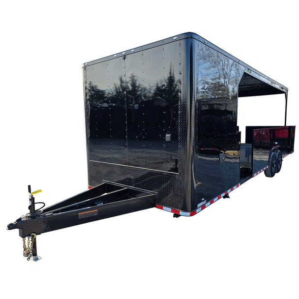 8.5' X 30' Custom Black With Blackout Tailgate Trailer - SLE Equipment - 1