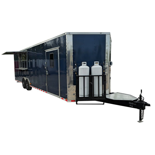 8.5' X 30' Indigo Blue Concession Trailer BBQ Event Catering - SLE Equipment - 1