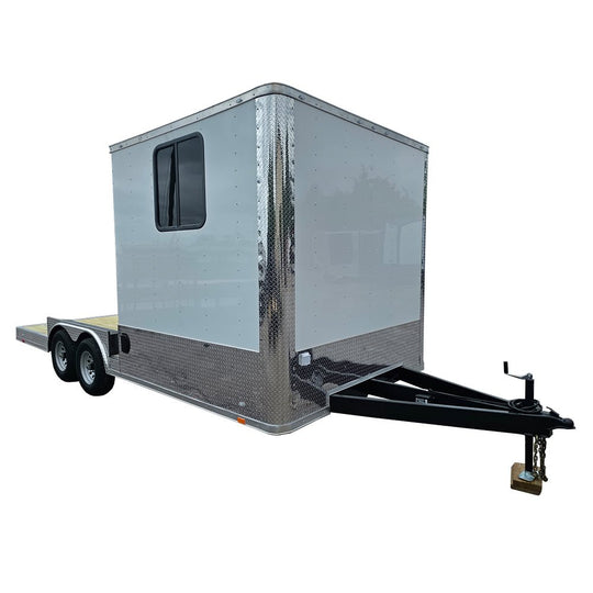 8.5' X 20' Custom White Hybrid Trailer With A/C and (2) 5,200lb Axles - SLE Equipment - 1