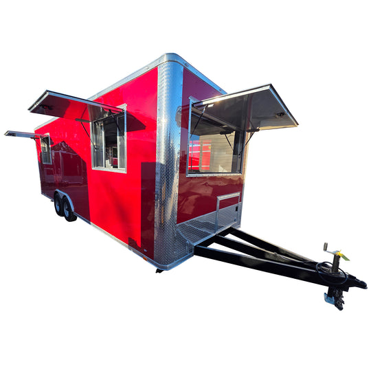 8.5' X 24' Victory Red Oil Rig Operations Concession Trailer - SLE Equipment - 1