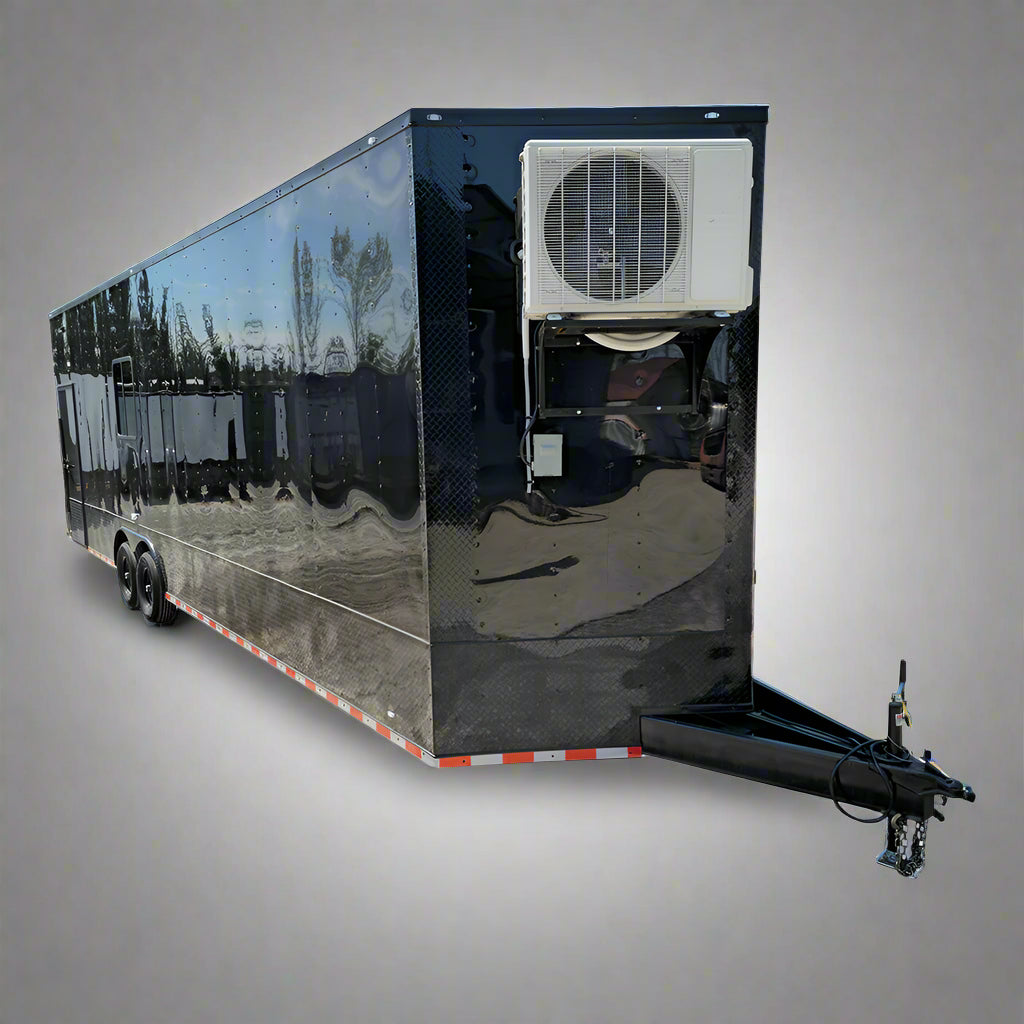 8.5' X 30' Custom Enclosed Trailer Black W/BO Electric & A/C