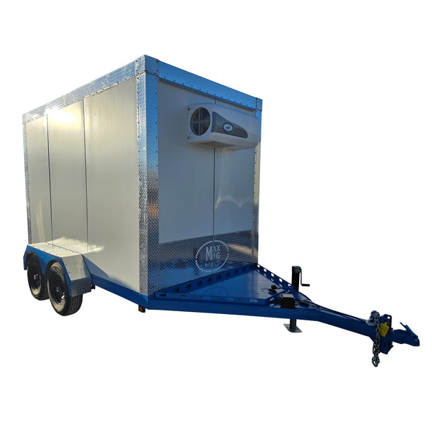 Custom 7' X 12' White Refrigerated Cooler and Freezer Trailer (Includes Generator) - SLE Equipment - 1