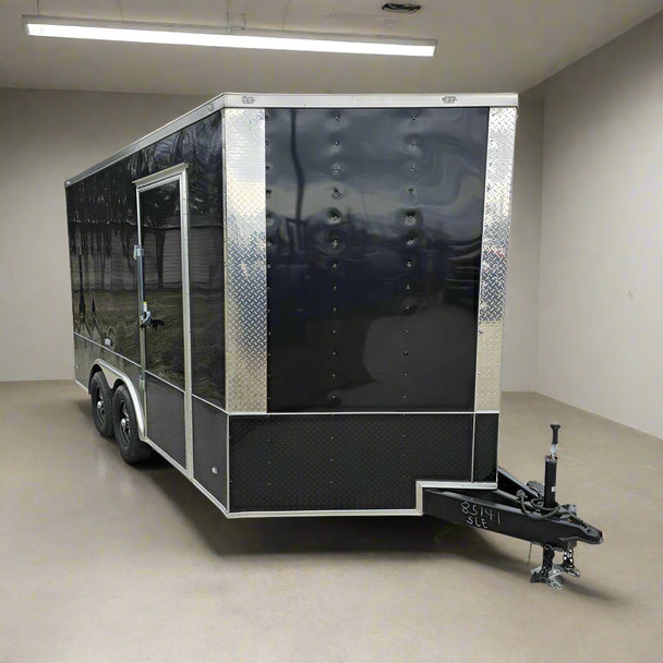 Enclosed Trailer 8.5' X 14' Black - Custom Car Equipment ATV Storage - SLE Equipment - 1