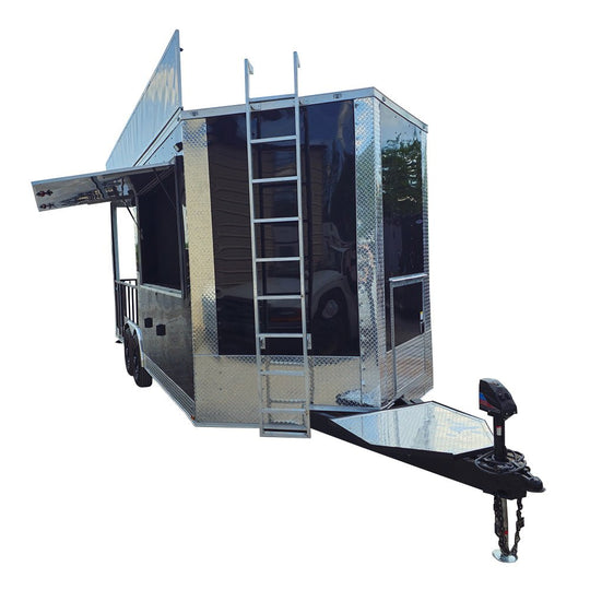 8.5' X 20' Black Concession Trailer BBQ Food Event Catering - SLE Equipment - 1