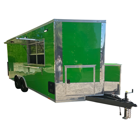8.5' X 18' Lime Green Custom Concession Trailer Food Event Catering - SLE Equipment - 1