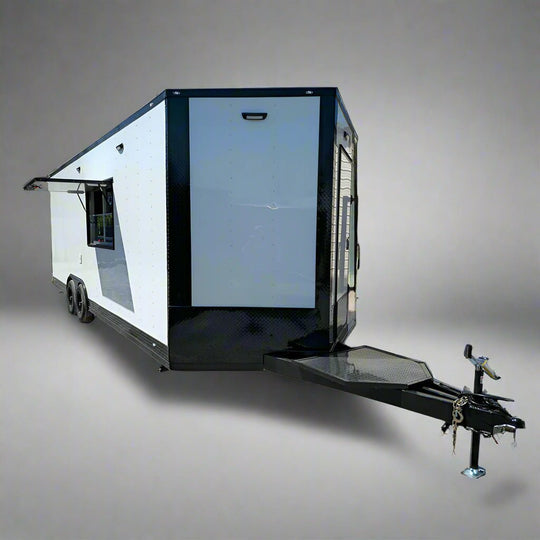 8.5' X 24' White With Blackout All Electric Food Trailer Event Catering - SLE Equipment - 1