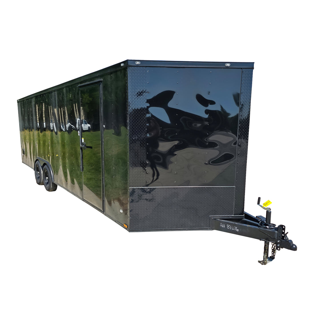 8.5 X 24 Black V - Nose Enclosed Trailer Blackout Pkg (2) 5,200lb Axles - SLE Equipment - 1