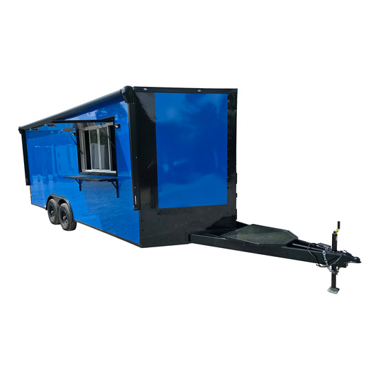 8.5' X 20' Cobalt Blue Concession Trailer Food Event Catering - SLE Equipment - 1
