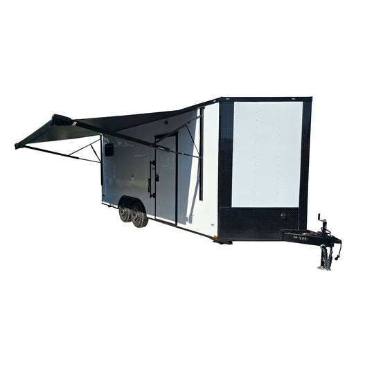 8.5' X 20' White With Blackout Trim Custom Enclosed Office Trailer - SLE Equipment - 1