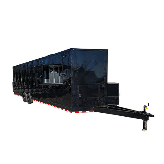 8.5' X 28' Black Concession Trailer Food Event Catering - SLE Equipment - 1