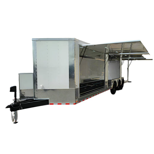 8.5' X 32' Enclosed Trailer White Custom Car Hauler - SLE Equipment - 1