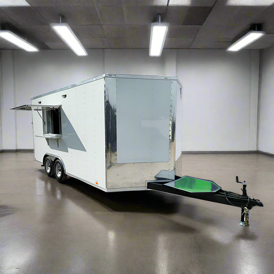 8.5' X 16' White Concession Trailer Food Event Catering