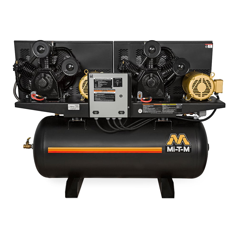 MI-T-M 120-Gallon Two Stage Duplex Air Compressor