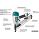 Makita AF635 15 Gauge, 2‑1/2" Angled Finish Nailer, 34⁰ - 70 - 120 (PSI) - SLE Equipment - 2