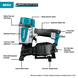 Makita AN454 - 1‑3/4" Coil Roofing Nailer - 70 - 120 PSI - SLE Equipment - 2
