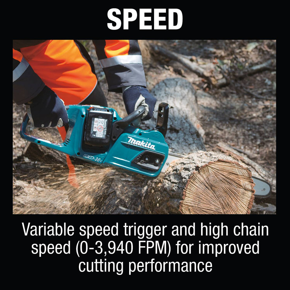 Makita XCU07PT 36V (18V X2) LXT Brushless 14" Top Handle Chainsaw Kit (5.0Ah) - Includes 2 Batteries and Dual - Port Rapid Charger - SLE Equipment - 16