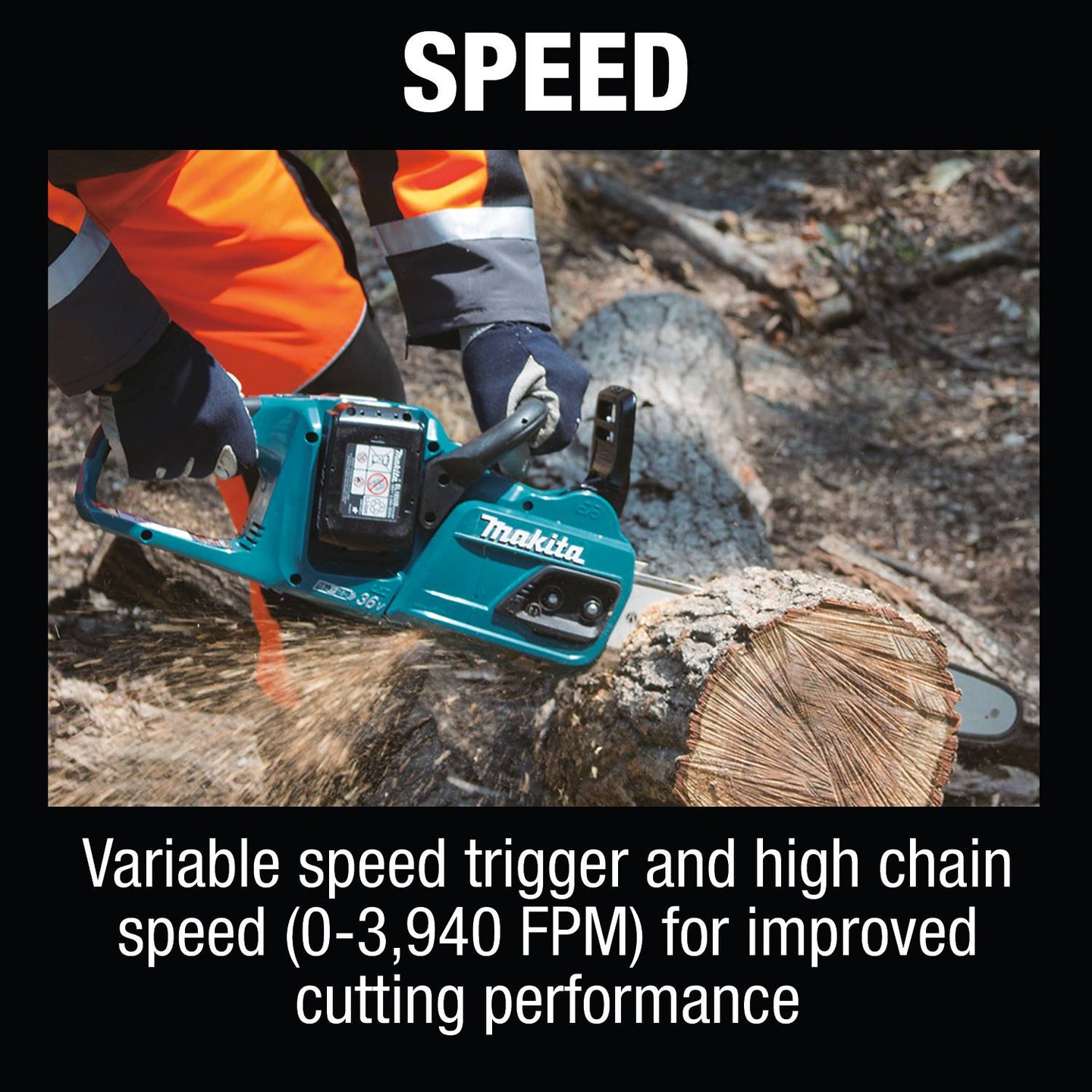 Makita XCU07PT 36V (18V X2) LXT Brushless 14" Top Handle Chainsaw Kit (5.0Ah) - Includes 2 Batteries and Dual - Port Rapid Charger - SLE Equipment - 16