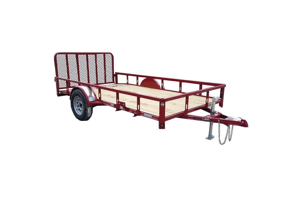 Utility Trailer 6.5' X 12' Red 3500lb Dovetail Mesh Gate