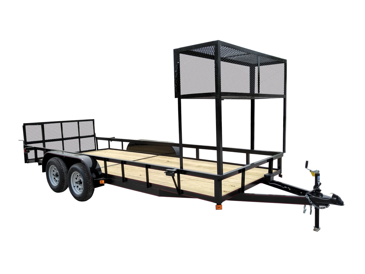 Utility Trailer 6.4' X 18' Tandem Dovetail With Cage