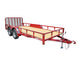 Utility Trailer Red 6.4' X 16' Dovetail Tandem Axle With Gate