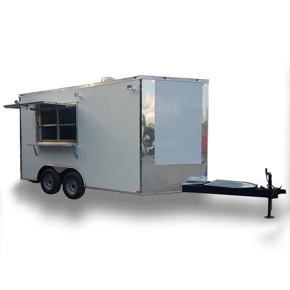 8.5' x 14' White Concession Food Trailer With Appliances