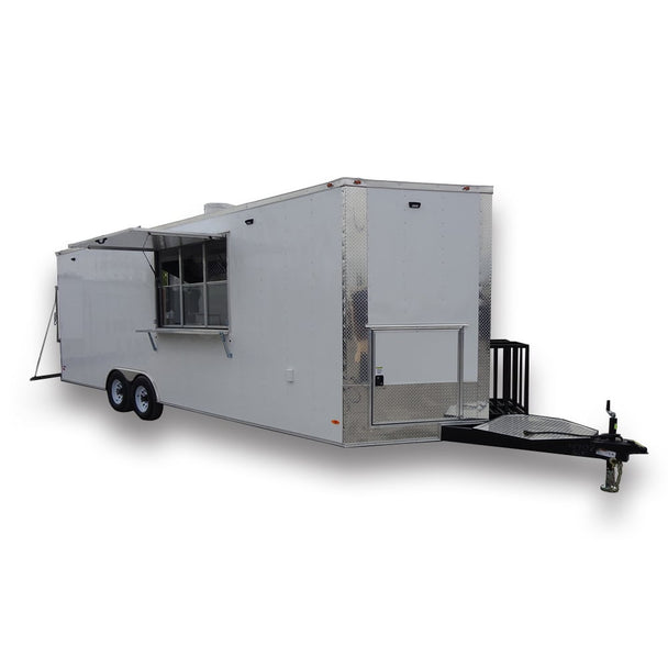 8.5' x 25' White Vending Concession Food Trailer